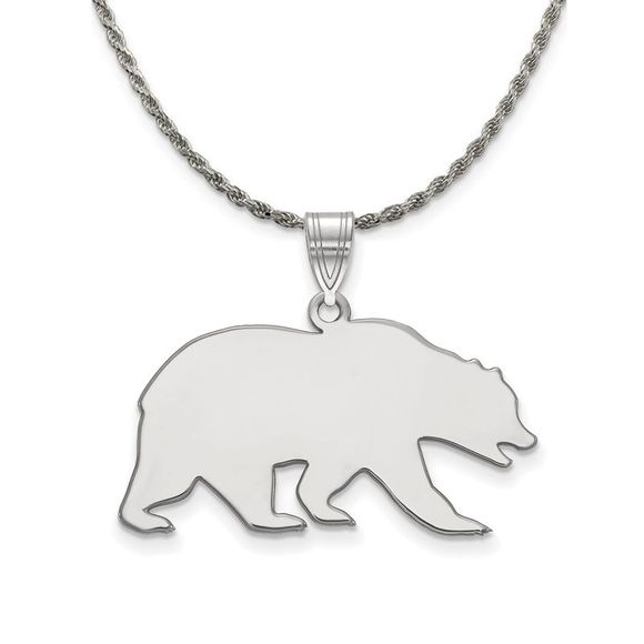 Sterling Silver California Berkeley Large Bear Necklace -...